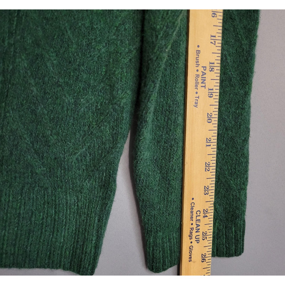 Croft & Barrow Sweater Women XXL Green Crewneck Pullover Chevron Knit Ribbed New - Picture 8 of 12